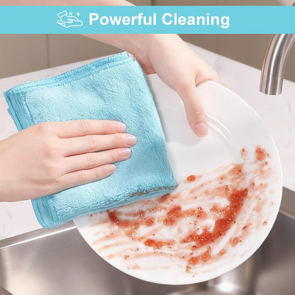 Bubble Mesh Microfiber Cleaning Cloth, Reusable Non-Scratch Cleaning Rags, Dual-Sided Dish Cloths, Multipurpose Dish Rags for Dishwashing, Kitchen, Stainless Steel-6 Packs, Yellow