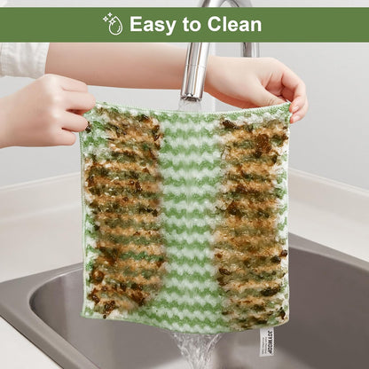 Bubble Mesh Microfiber Cleaning Cloth, Reusable Non-Scratch Cleaning Rags, Dual-Sided Dish Cloths, Multipurpose Dish Rags for Dishwashing, Kitchen, Stainless Steel-6 Packs, Yellow