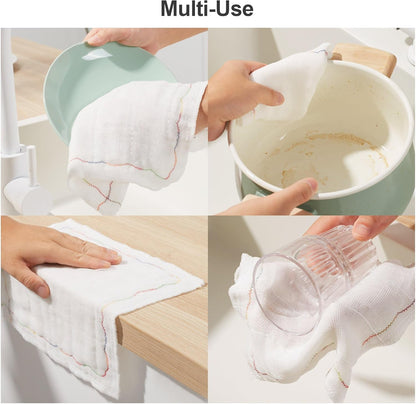 Bubble Mesh Microfiber Cleaning Cloth, Reusable Non-Scratch Cleaning Rags, Dual-Sided Dish Cloths, Multipurpose Dish Rags for Dishwashing, Kitchen, Stainless Steel-6 Packs, Yellow