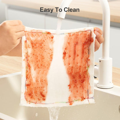 Bubble Mesh Microfiber Cleaning Cloth, Reusable Non-Scratch Cleaning Rags, Dual-Sided Dish Cloths, Multipurpose Dish Rags for Dishwashing, Kitchen, Stainless Steel-6 Packs, Yellow