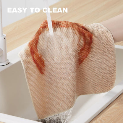 Bubble Mesh Microfiber Cleaning Cloth, Reusable Non-Scratch Cleaning Rags, Dual-Sided Dish Cloths, Multipurpose Dish Rags for Dishwashing, Kitchen, Stainless Steel-6 Packs, Yellow