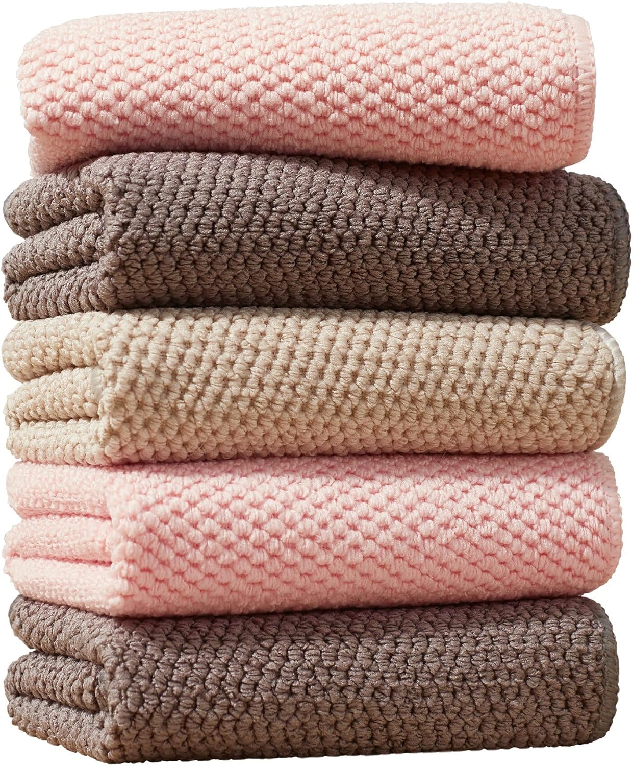 Bubble Mesh Microfiber Cleaning Cloth, Reusable Non-Scratch Cleaning Rags, Dual-Sided Dish Cloths, Multipurpose Dish Rags for Dishwashing, Kitchen, Stainless Steel-6 Packs, Yellow