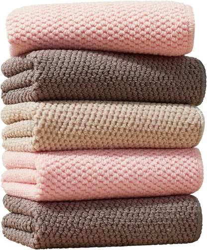 Bubble Mesh Microfiber Cleaning Cloth, Reusable Non-Scratch Cleaning Rags, Dual-Sided Dish Cloths, Multipurpose Dish Rags for Dishwashing, Kitchen, Stainless Steel-6 Packs, Yellow