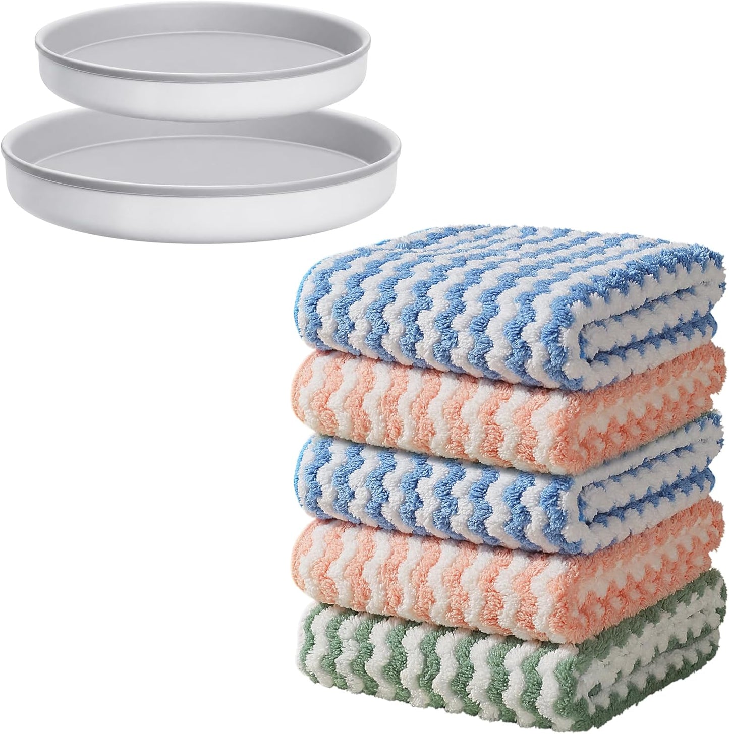 Bubble Mesh Microfiber Cleaning Cloth, Reusable Non-Scratch Cleaning Rags, Dual-Sided Dish Cloths, Multipurpose Dish Rags for Dishwashing, Kitchen, Stainless Steel-6 Packs, Yellow