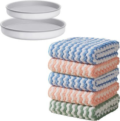 Bubble Mesh Microfiber Cleaning Cloth, Reusable Non-Scratch Cleaning Rags, Dual-Sided Dish Cloths, Multipurpose Dish Rags for Dishwashing, Kitchen, Stainless Steel-6 Packs, Yellow