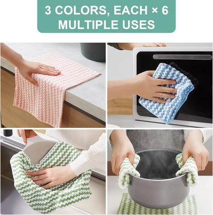 Bubble Mesh Microfiber Cleaning Cloth, Reusable Non-Scratch Cleaning Rags, Dual-Sided Dish Cloths, Multipurpose Dish Rags for Dishwashing, Kitchen, Stainless Steel-6 Packs, Yellow