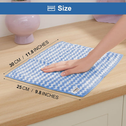 Bubble Mesh Microfiber Cleaning Cloth, Reusable Non-Scratch Cleaning Rags, Dual-Sided Dish Cloths, Multipurpose Dish Rags for Dishwashing, Kitchen, Stainless Steel-6 Packs, Yellow