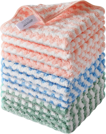Bubble Mesh Microfiber Cleaning Cloth, Reusable Non-Scratch Cleaning Rags, Dual-Sided Dish Cloths, Multipurpose Dish Rags for Dishwashing, Kitchen, Stainless Steel-6 Packs, Yellow