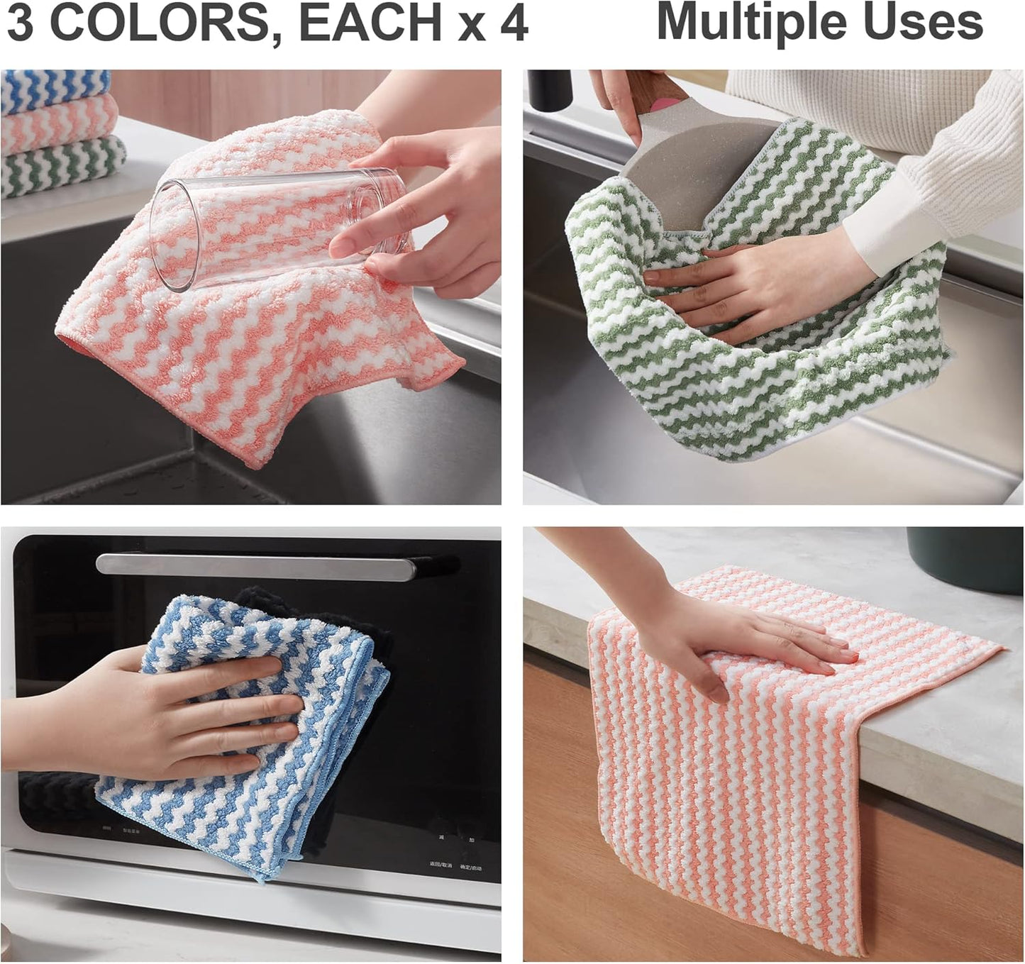 Bubble Mesh Microfiber Cleaning Cloth, Reusable Non-Scratch Cleaning Rags, Dual-Sided Dish Cloths, Multipurpose Dish Rags for Dishwashing, Kitchen, Stainless Steel-6 Packs, Yellow