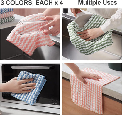Bubble Mesh Microfiber Cleaning Cloth, Reusable Non-Scratch Cleaning Rags, Dual-Sided Dish Cloths, Multipurpose Dish Rags for Dishwashing, Kitchen, Stainless Steel-6 Packs, Yellow