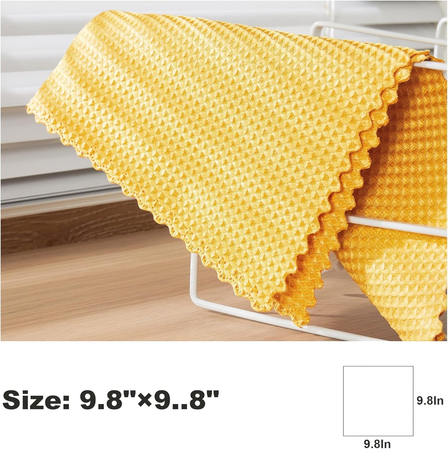 Bubble Mesh Microfiber Cleaning Cloth, Reusable Non-Scratch Cleaning Rags, Dual-Sided Dish Cloths, Multipurpose Dish Rags for Dishwashing, Kitchen, Stainless Steel-6 Packs, Yellow