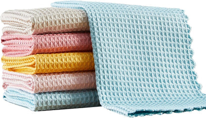 Bubble Mesh Microfiber Cleaning Cloth, Reusable Non-Scratch Cleaning Rags, Dual-Sided Dish Cloths, Multipurpose Dish Rags for Dishwashing, Kitchen, Stainless Steel-6 Packs, Yellow