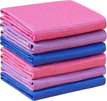 Bubble Mesh Microfiber Cleaning Cloth, Reusable Non-Scratch Cleaning Rags, Dual-Sided Dish Cloths, Multipurpose Dish Rags for Dishwashing, Kitchen, Stainless Steel-6 Packs, Yellow