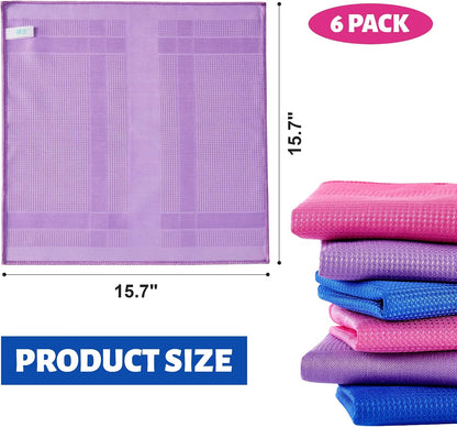 Bubble Mesh Microfiber Cleaning Cloth, Reusable Non-Scratch Cleaning Rags, Dual-Sided Dish Cloths, Multipurpose Dish Rags for Dishwashing, Kitchen, Stainless Steel-6 Packs, Yellow