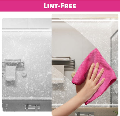 Bubble Mesh Microfiber Cleaning Cloth, Reusable Non-Scratch Cleaning Rags, Dual-Sided Dish Cloths, Multipurpose Dish Rags for Dishwashing, Kitchen, Stainless Steel-6 Packs, Yellow