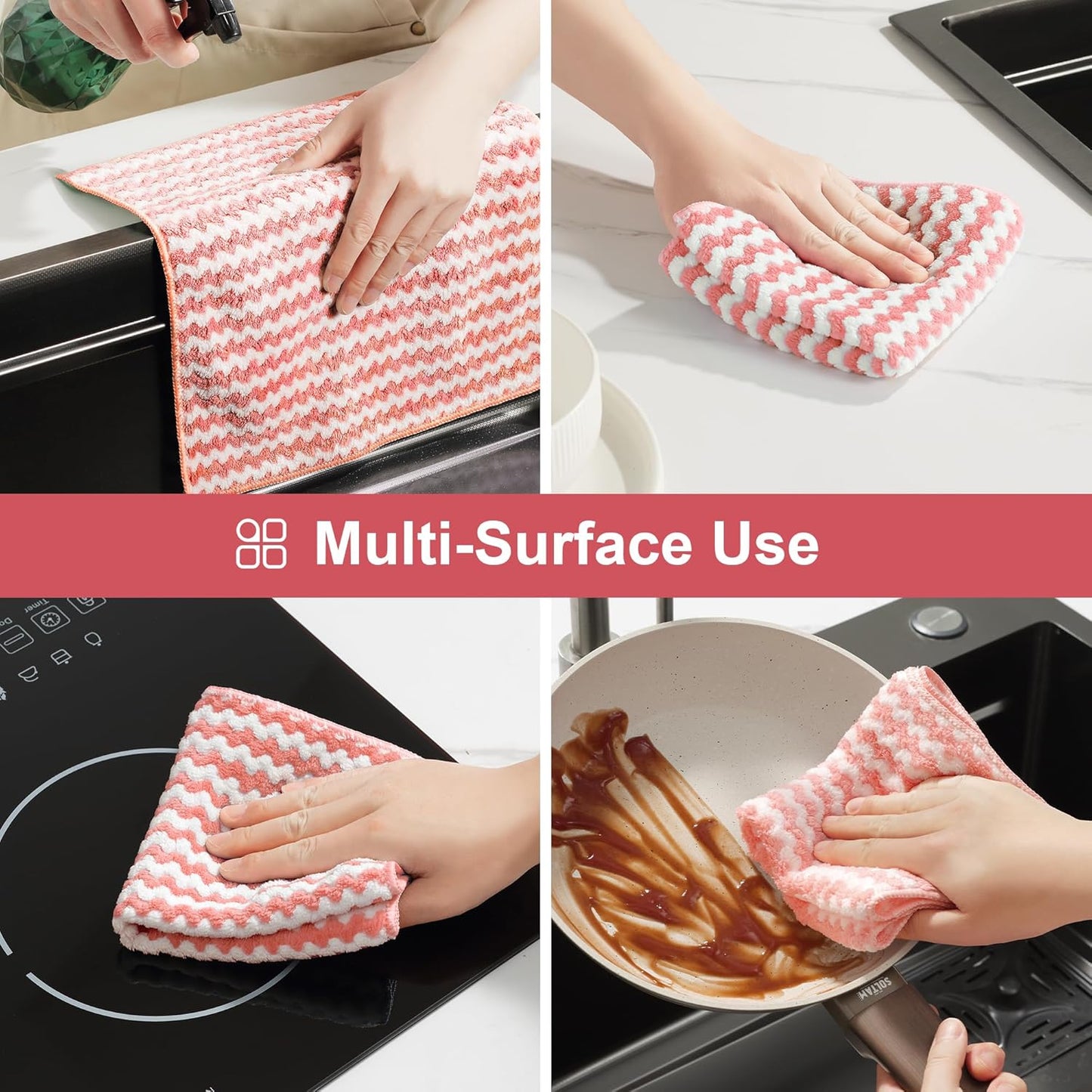 Bubble Mesh Microfiber Cleaning Cloth, Reusable Non-Scratch Cleaning Rags, Dual-Sided Dish Cloths, Multipurpose Dish Rags for Dishwashing, Kitchen, Stainless Steel-6 Packs, Yellow