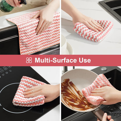 Bubble Mesh Microfiber Cleaning Cloth, Reusable Non-Scratch Cleaning Rags, Dual-Sided Dish Cloths, Multipurpose Dish Rags for Dishwashing, Kitchen, Stainless Steel-6 Packs, Yellow