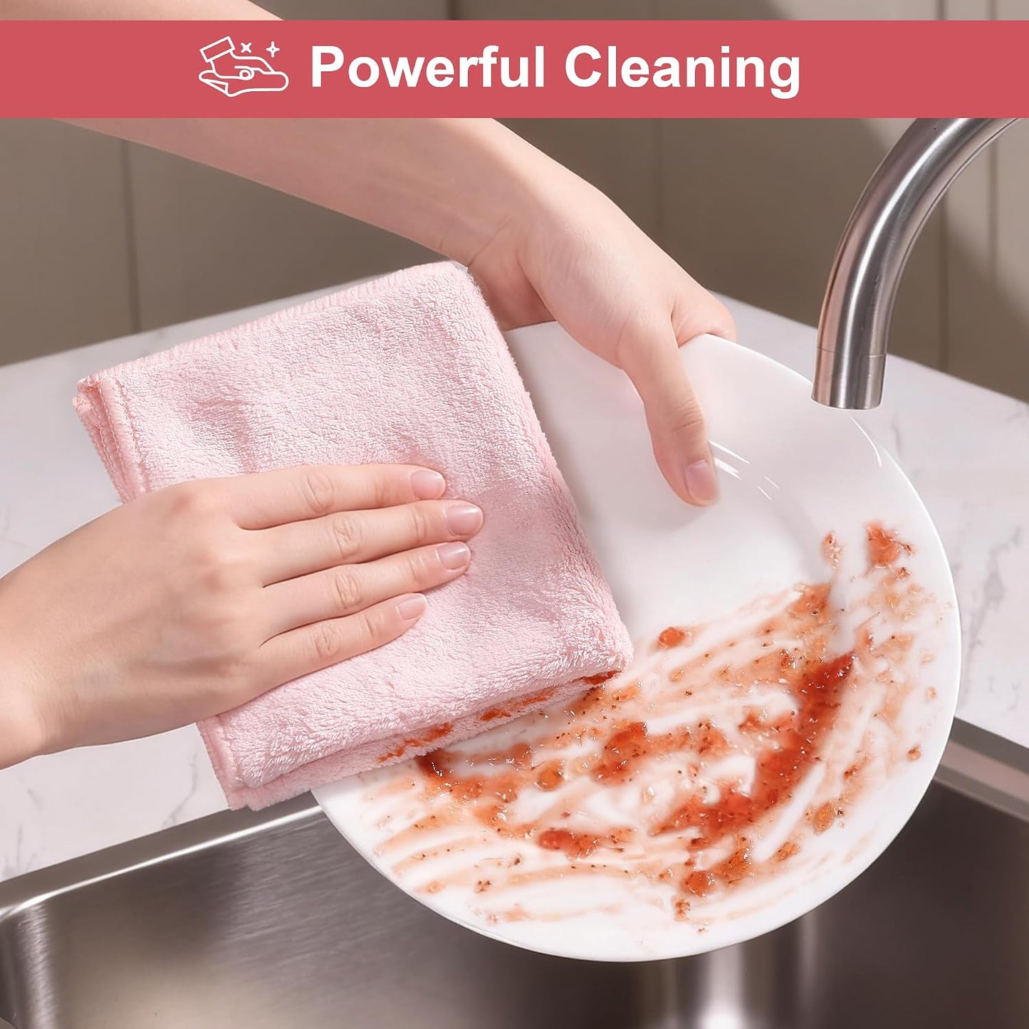 Bubble Mesh Microfiber Cleaning Cloth, Reusable Non-Scratch Cleaning Rags, Dual-Sided Dish Cloths, Multipurpose Dish Rags for Dishwashing, Kitchen, Stainless Steel-6 Packs, Yellow