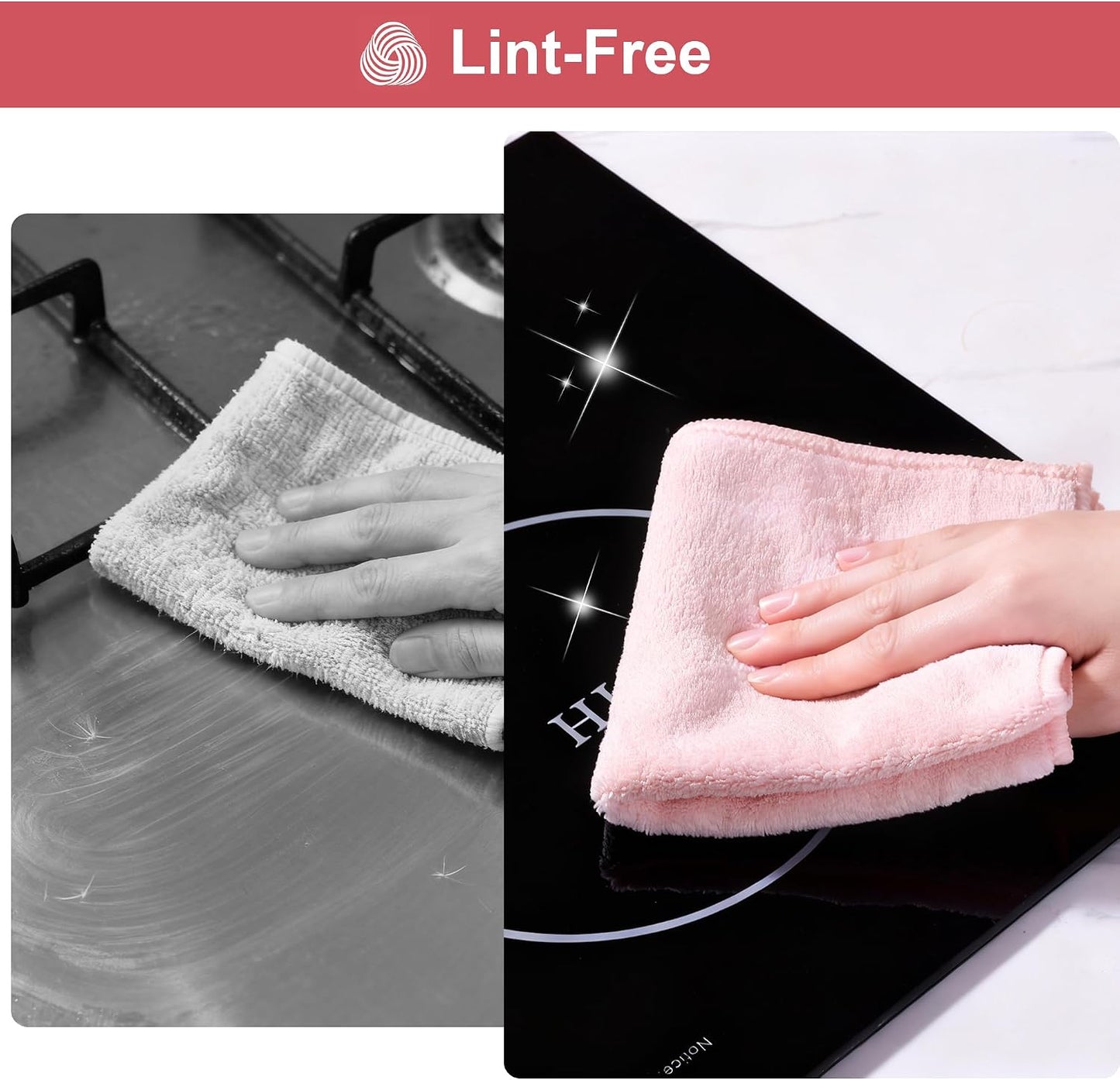 Bubble Mesh Microfiber Cleaning Cloth, Reusable Non-Scratch Cleaning Rags, Dual-Sided Dish Cloths, Multipurpose Dish Rags for Dishwashing, Kitchen, Stainless Steel-6 Packs, Yellow