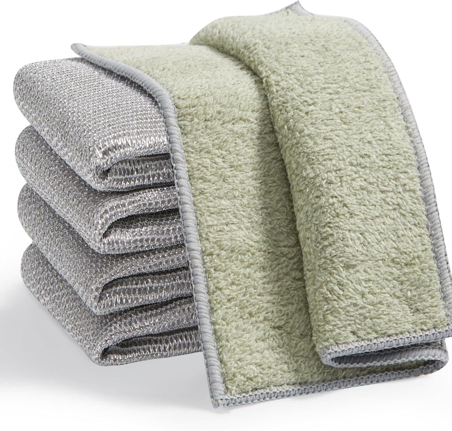 Bubble Mesh Microfiber Cleaning Cloth, Reusable Non-Scratch Cleaning Rags, Dual-Sided Dish Cloths, Multipurpose Dish Rags for Dishwashing, Kitchen, Stainless Steel-6 Packs, Yellow