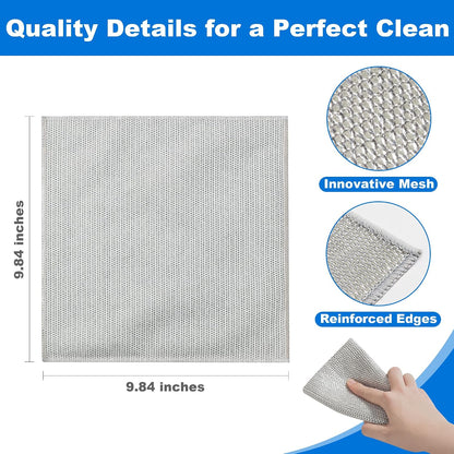 Bubble Mesh Microfiber Cleaning Cloth, Reusable Non-Scratch Cleaning Rags, Dual-Sided Dish Cloths, Multipurpose Dish Rags for Dishwashing, Kitchen, Stainless Steel-6 Packs, Yellow