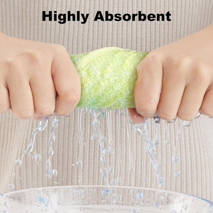 Bubble Mesh Microfiber Cleaning Cloth, Reusable Non-Scratch Cleaning Rags, Dual-Sided Dish Cloths, Multipurpose Dish Rags for Dishwashing, Kitchen, Stainless Steel-6 Packs, Yellow