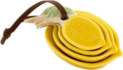 Measuring Spoons - Ceramic Lemon Shaped Teaspoons Kitchen Essentials Gift Set, 4-Piece, Yellow