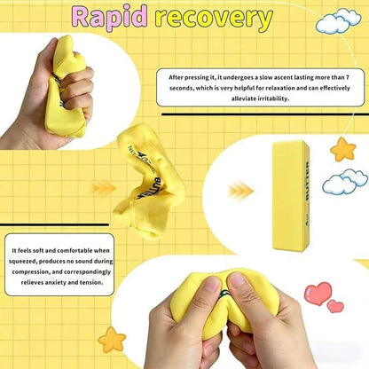 Butter Squishy, Rainbow Butter Squishy Stress Relief, Fidget Tool for Anxiety Management, Office Desktop Sensory Stimulation, Yellow Stick 14 x 4 x 4 cm