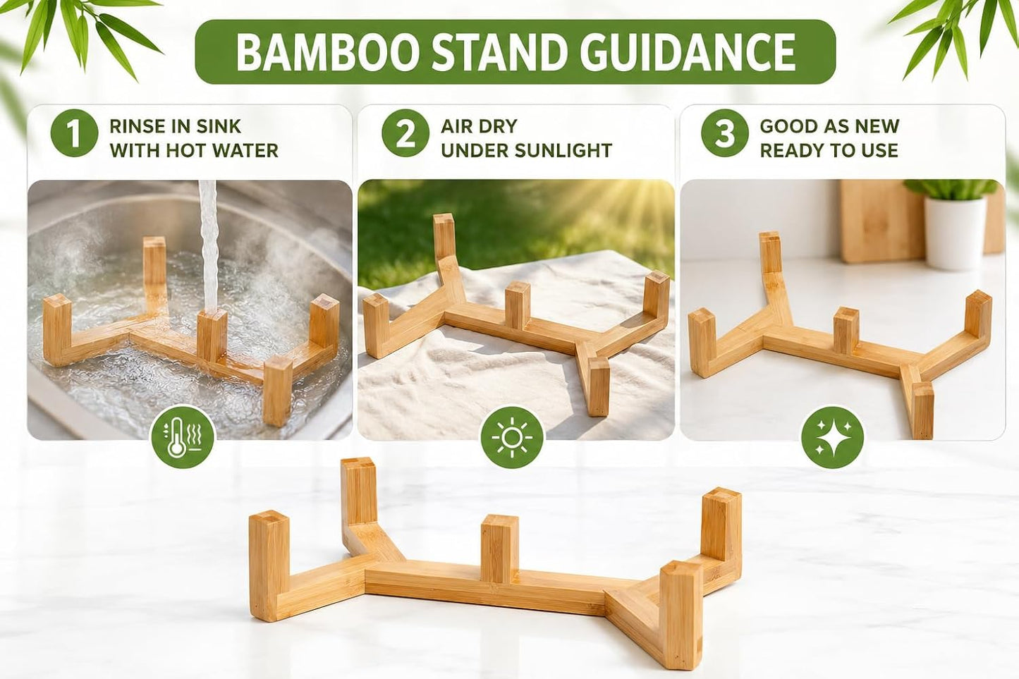 Petygooing Dog Bowls,Ceramic Cat Dog Bowl Set with Wood Stand for Food and Water,Non-Slip Cute Modern Pet Dish for Cats and Small Size Dogs (13.5OZ/5.1 in) Rust Green