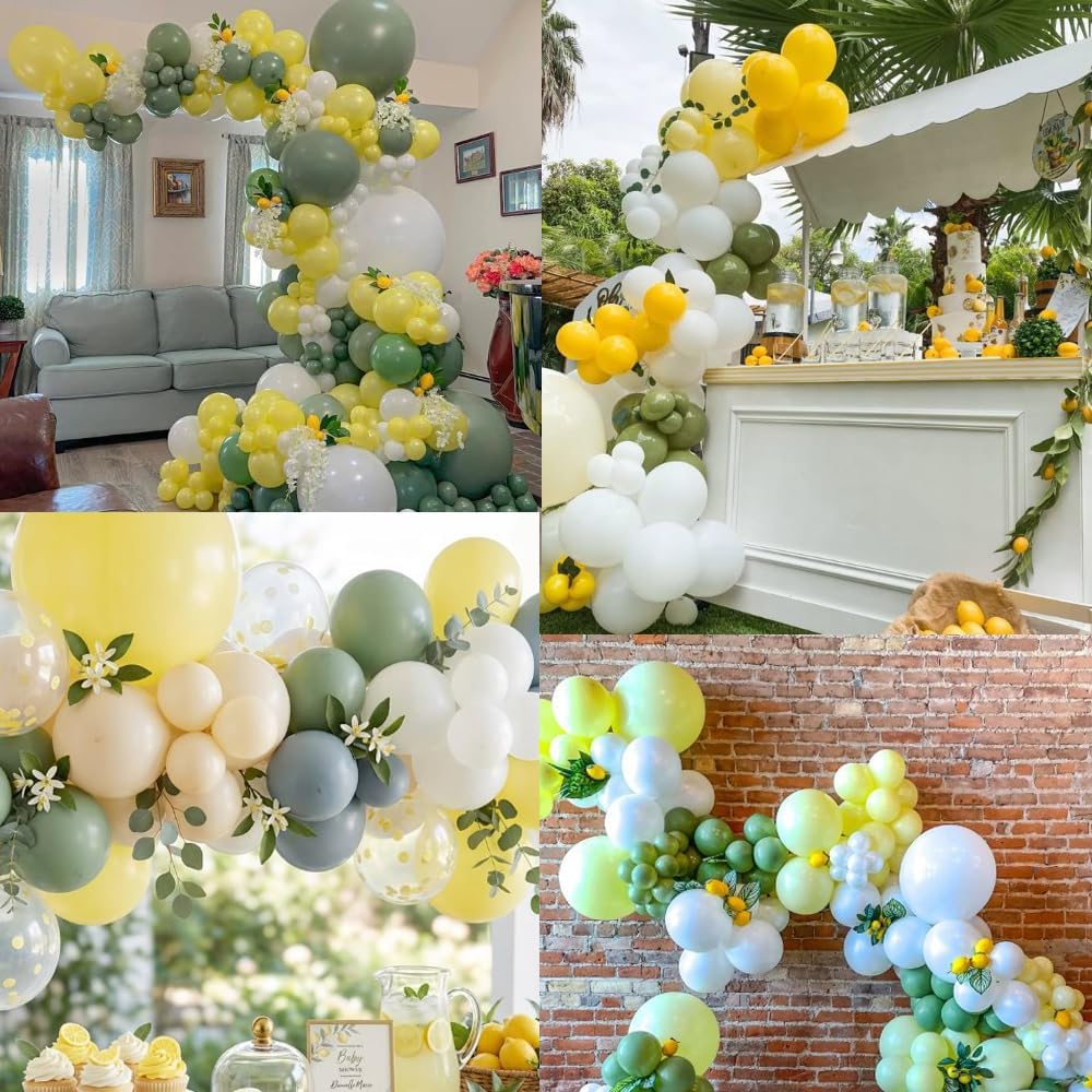 Lemon Balloon Arch Garland, Yellow and Green Balloon Arch Kit with Lemon Foil Balloon for Lemon Baby Shower Bridal Shower Freshly Graduated Lemon Decor Birthday Party Decorations