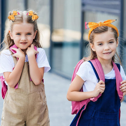 4 Pack Pencil Hair Accessories Set Bow Clips Headband Socks | Back to School Hair Stuff for Girls Yellow Pencil Scrunchies Big Bow Cute Clip Sock Set