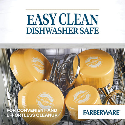 Style Nonstick Cookware Straining Saucepan with Lid, Dishwasher Safe, 3 Quart - Yellow