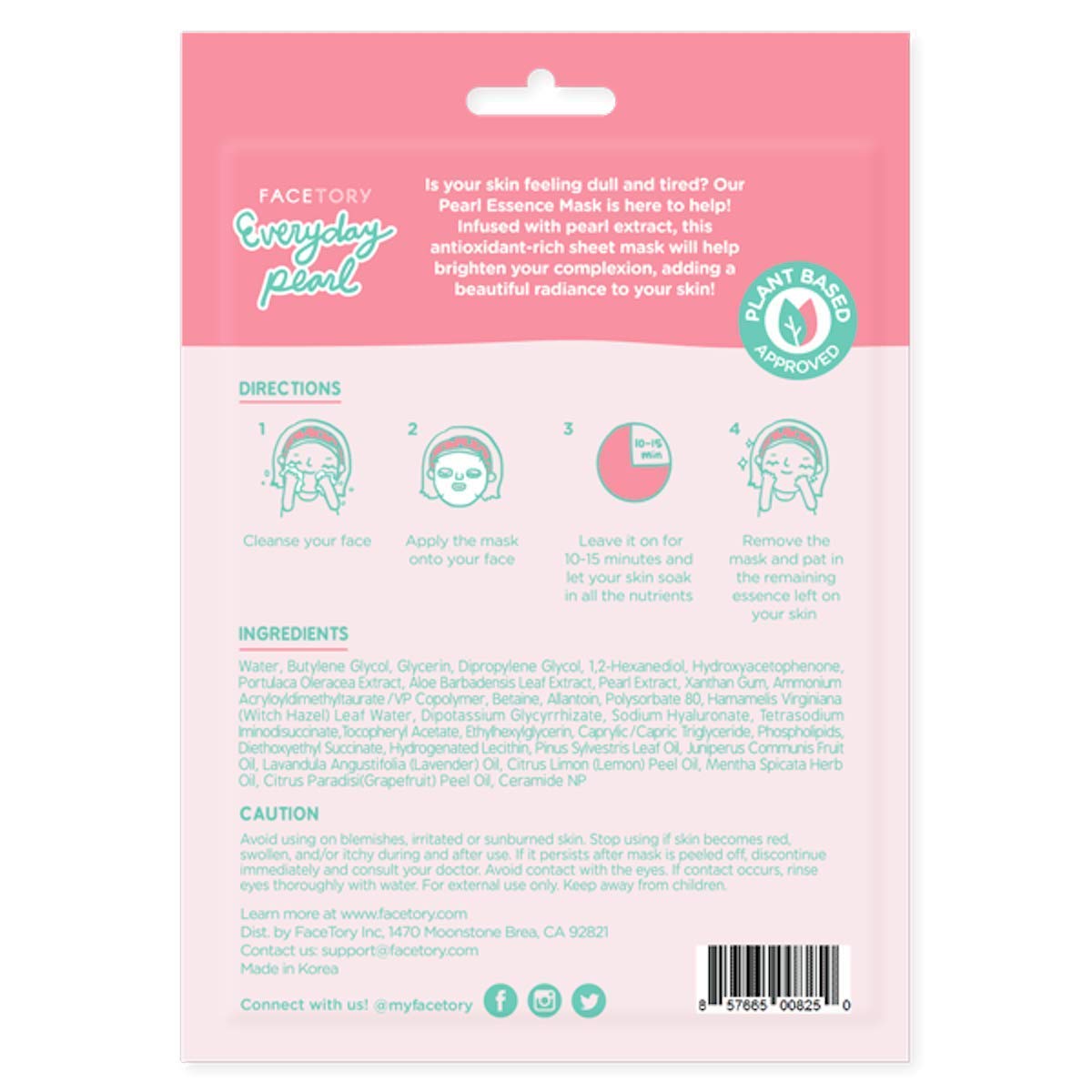K Beauty Face Mask Skin Care - Everyday LEMON Brightening Sheet Mask | Plant-Based with Lemon Extract (5 Pack)
