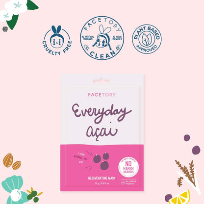 K Beauty Face Mask Skin Care - Everyday LEMON Brightening Sheet Mask | Plant-Based with Lemon Extract (5 Pack)