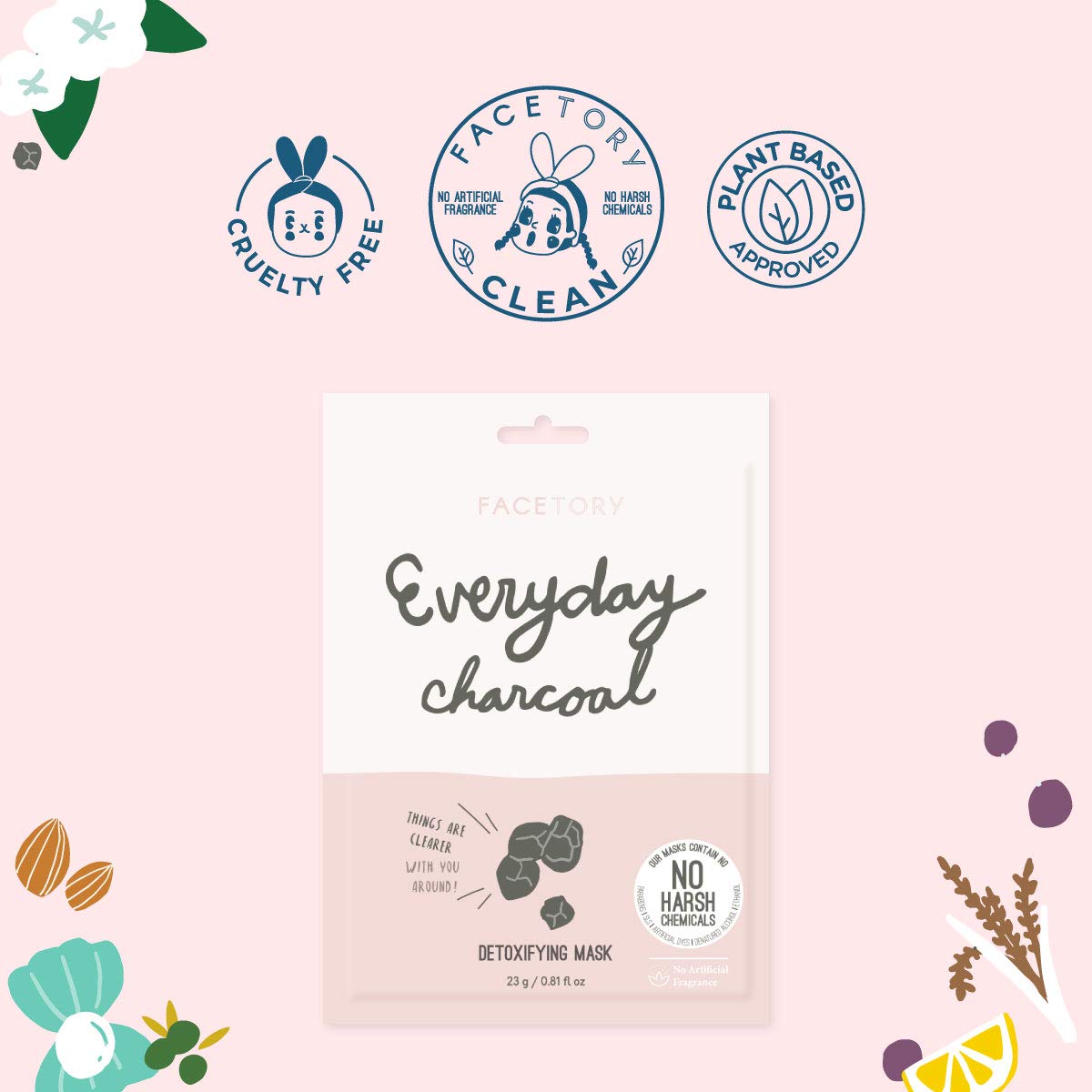 K Beauty Face Mask Skin Care - Everyday LEMON Brightening Sheet Mask | Plant-Based with Lemon Extract (5 Pack)