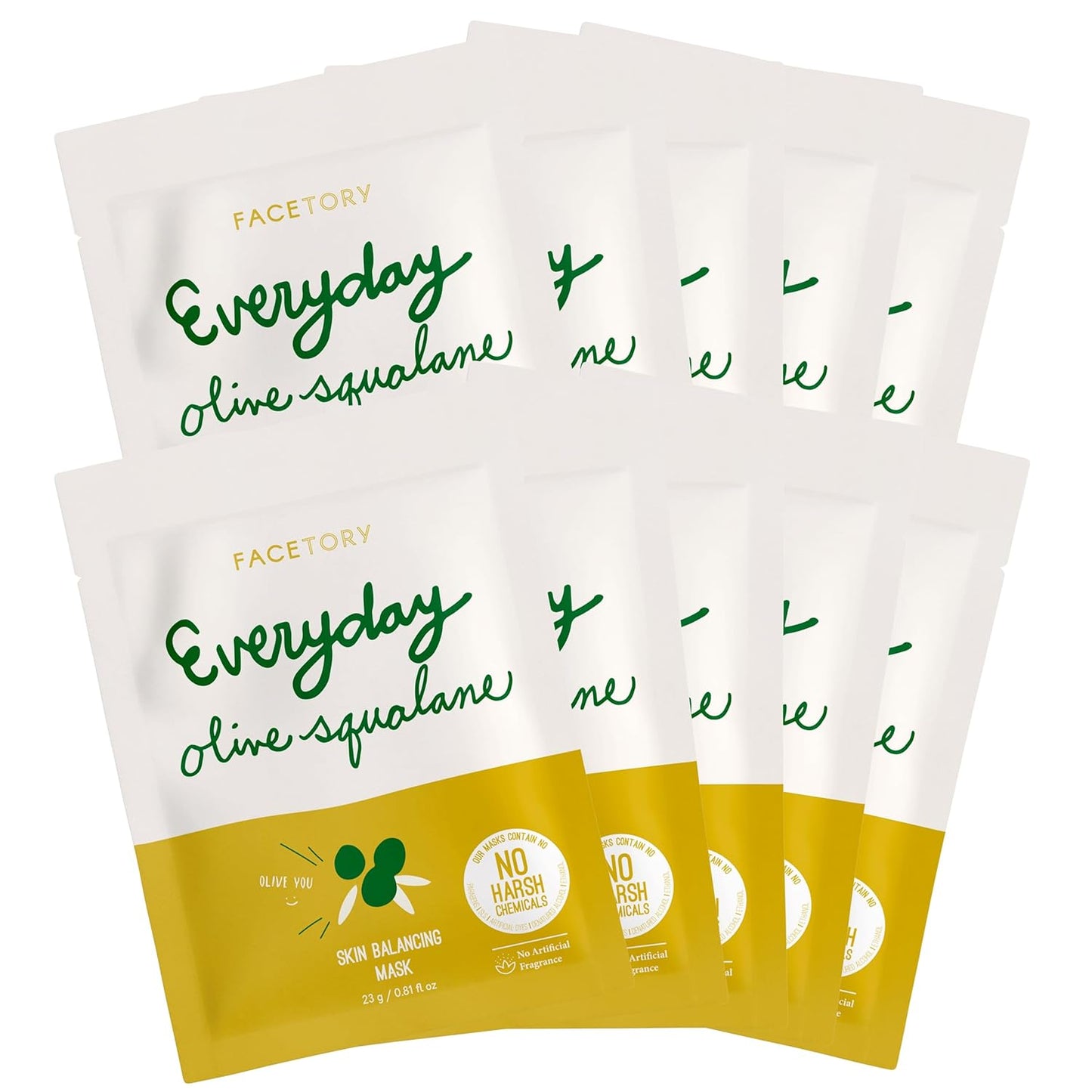 K Beauty Face Mask Skin Care - Everyday LEMON Brightening Sheet Mask | Plant-Based with Lemon Extract (5 Pack)