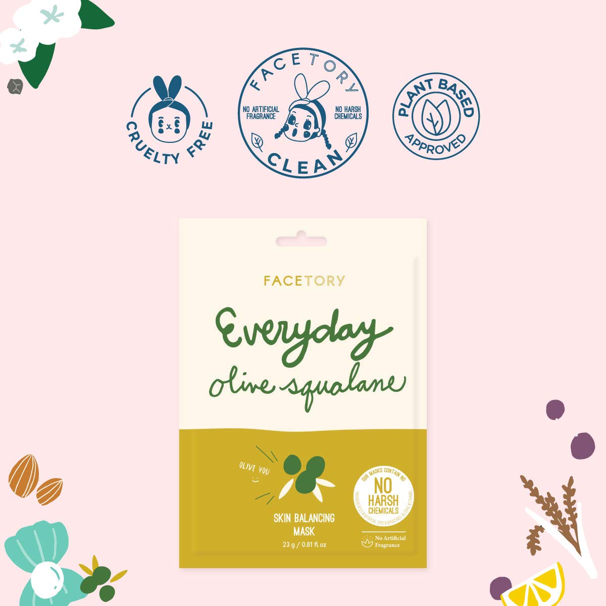 K Beauty Face Mask Skin Care - Everyday LEMON Brightening Sheet Mask | Plant-Based with Lemon Extract (5 Pack)
