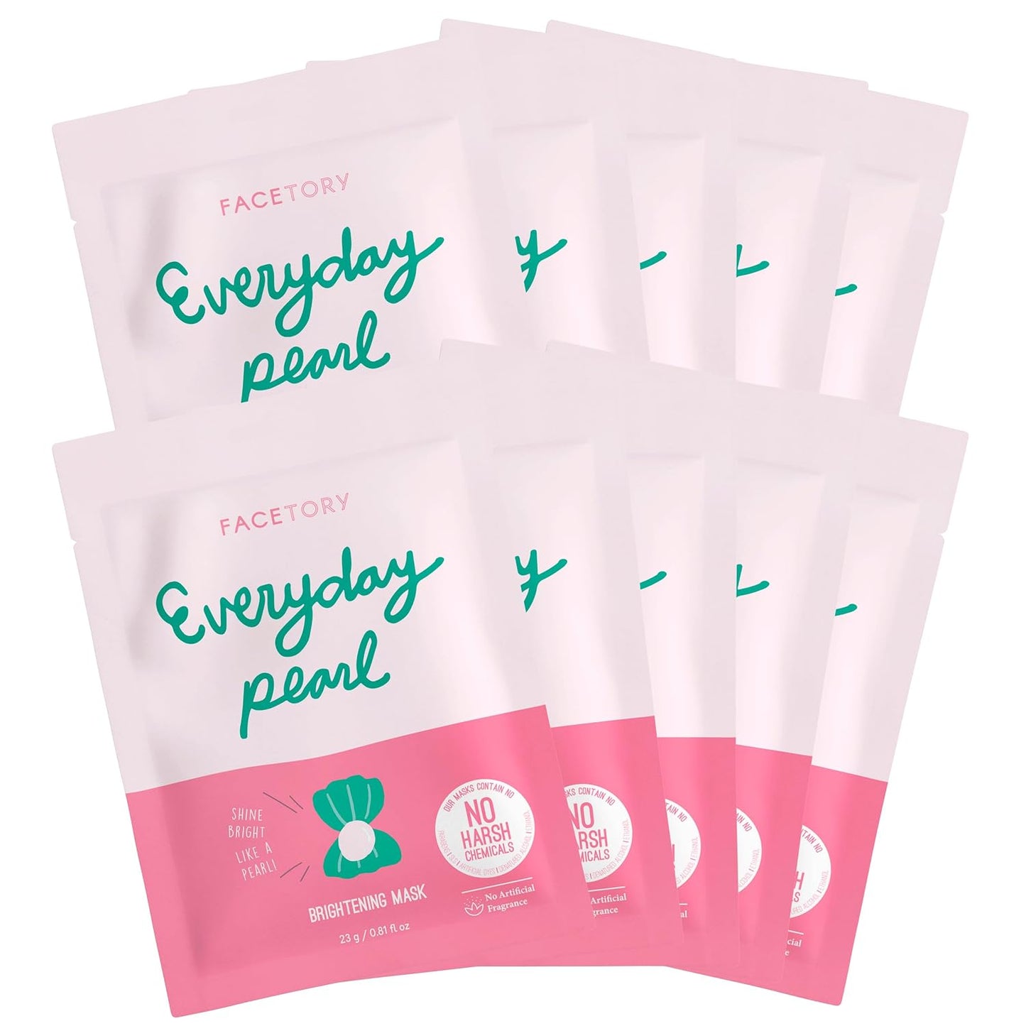 K Beauty Face Mask Skin Care - Everyday LEMON Brightening Sheet Mask | Plant-Based with Lemon Extract (5 Pack)