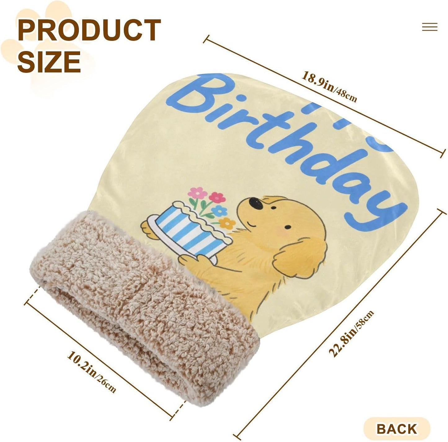 Happy Birthday Dog Yellow Cat Cave Bed for Indoor Cats Pet Tunnel Hideout Nest Winter Cozy Plush Washable Camas para Gatos
