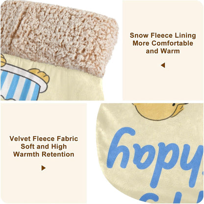 Happy Birthday Dog Yellow Cat Cave Bed for Indoor Cats Pet Tunnel Hideout Nest Winter Cozy Plush Washable Camas para Gatos