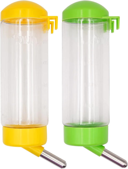 2 Pack 16 oz Guinea Pig Water Bottle no Drip for Cage no Leak Rat Small Animal Hamster Rabbit Water Bottle Attaches to Cage Bunny Water Dispenser,Ship by Random Color