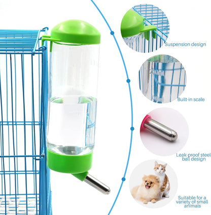 2 Pack 16 oz Guinea Pig Water Bottle no Drip for Cage no Leak Rat Small Animal Hamster Rabbit Water Bottle Attaches to Cage Bunny Water Dispenser,Ship by Random Color
