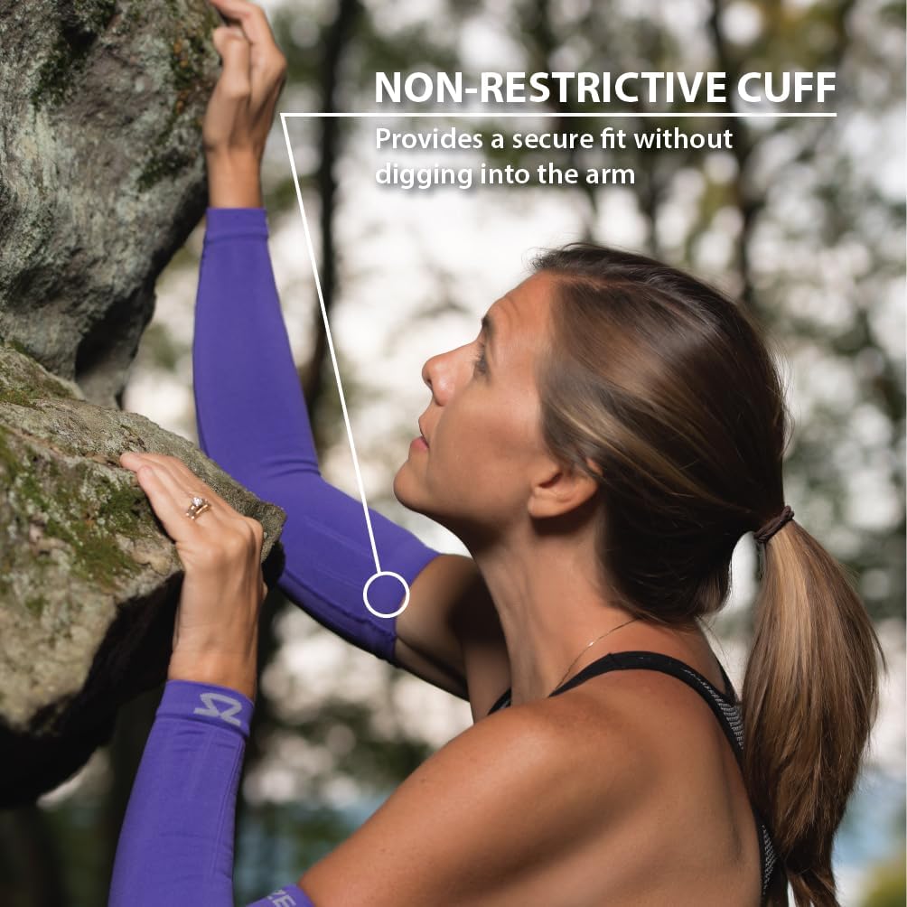 Compression Arm Sleeves - Made in USA, Thermal Arm Warmers for Cycling and Running with UV Sun Protection