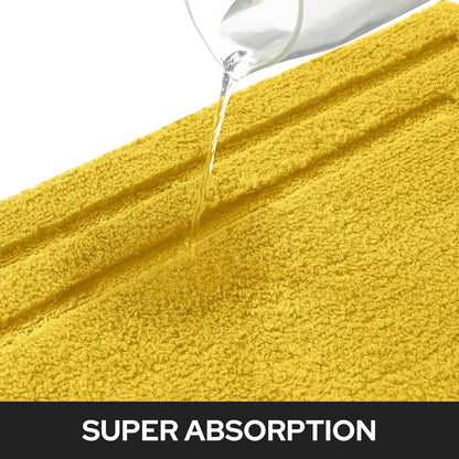 Bathroom Rugs Sets 2 Piece, Super Soft and Absorbent Non Slip Microfiber Machine Washable Bath Mat Set (20" x 32" + 16" x 24", Yellow)