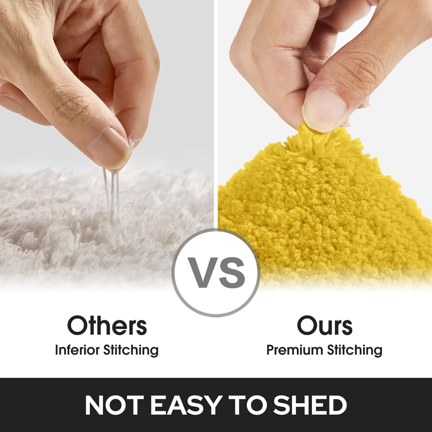 Bathroom Rugs Sets 2 Piece, Super Soft and Absorbent Non Slip Microfiber Machine Washable Bath Mat Set (20" x 32" + 16" x 24", Yellow)