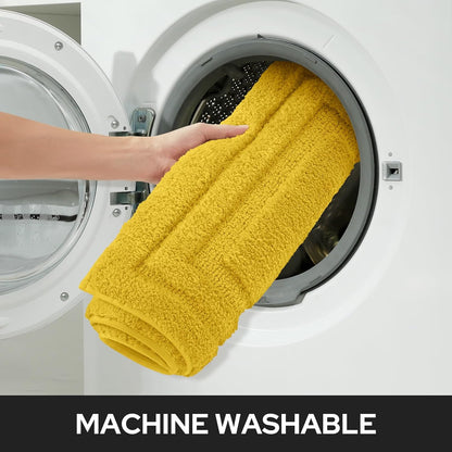 Bathroom Rugs Sets 2 Piece, Super Soft and Absorbent Non Slip Microfiber Machine Washable Bath Mat Set (20" x 32" + 16" x 24", Yellow)