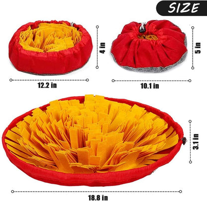 Pet Snuffle Mat for Dogs, Interactive Feed Game for Boredom, Encourages Natural Foraging Skills for Cats Dogs Bowl Travel Use, Dog Treat Dispenser Indoor Outdoor Stress Relief (Yellow)