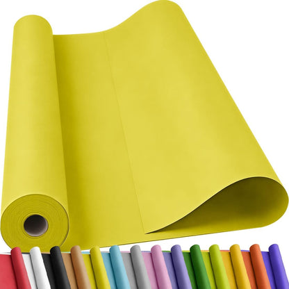 Lemon Yellow Kraft Paper Roll 36" x 2,160" (180') for Gift Wrapping Bouquet Flower Art Painting Craft Writing Packaging Shipping 80GSM 55LB (Lemon Yellow, 36" x 180')