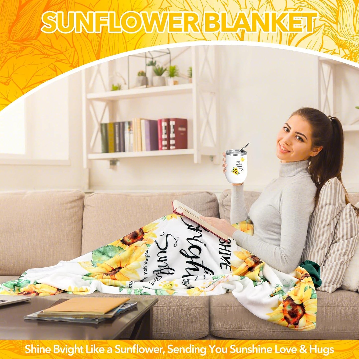 Self Care Gifts for Women, Sunflower Get Well Soon Gifts for Women Recovery After Surgery Care Package, Birthday Gifts Spa Gift Baskets Inspirational Gift Christmas Gift for Mom Sister Best Friends