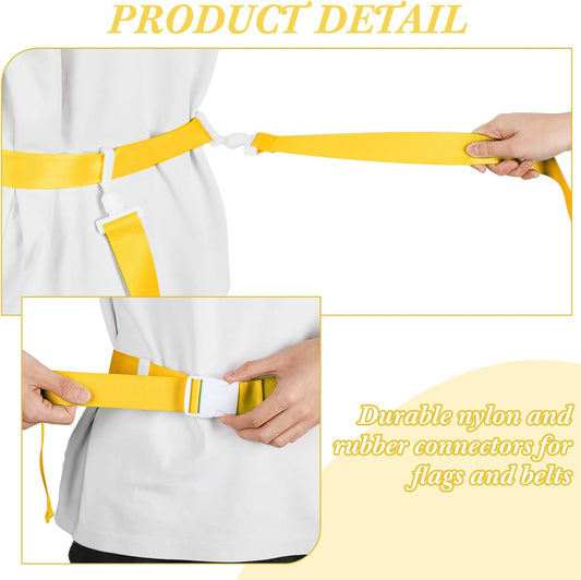 2/12/24/36 Player Flag Football Belt, Adjustable Football Belts and Flags for Kids Youth Adult Sport Team Training